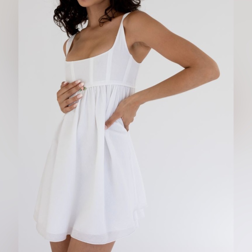 Kitteny madalene dress white Mini Dress with corset SMALL with tags